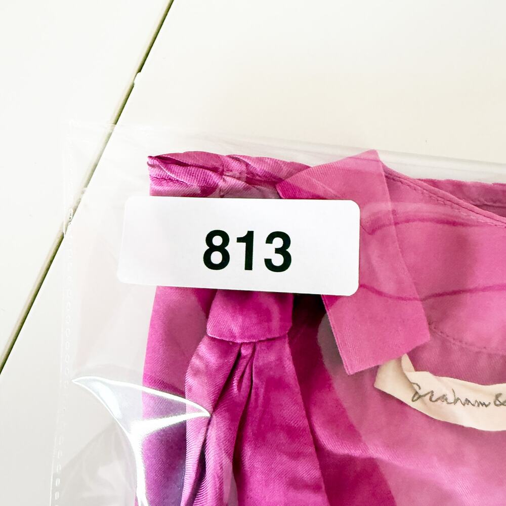 Graham & Spencer 100% Silk Tank Top Pink Tie Dye - S - Picture 8 of 8